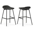 thumbnail image 1 of Dafney Contemporary Bar Stool (Set of 2)in Distressed Charcoal Gray Faux Leather, 1 of 7