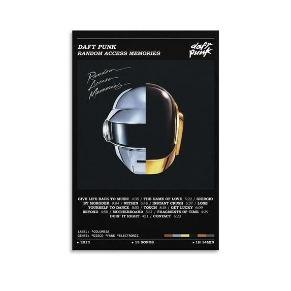 Daft Punk Poster Random Access Memories Album Cover Canvas Print Music Poster for Room Aesthetic