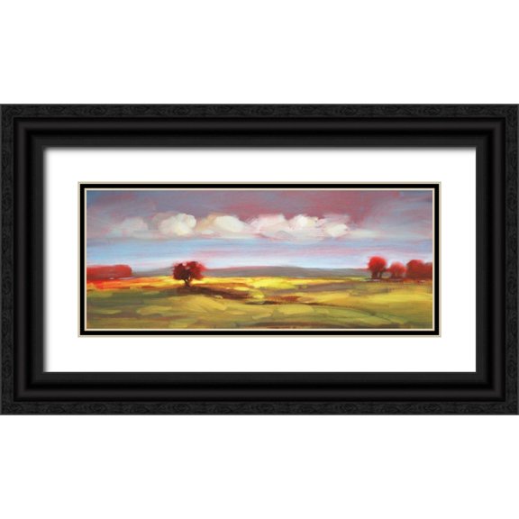 Dag, Inc. 32x15 Black Ornate Wood Framed with Double Matting Museum Art Print Titled - Landscape 105