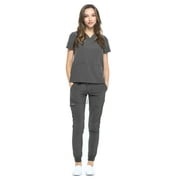 Dagacci 4-Way Stretch Jogger Scrub Set, Gray, Unisex