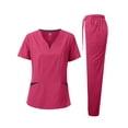 thumbnail image 1 of Dagacci Medical Uniform 4-Way Stretch Two Tone Scrub Set, 1 of 3
