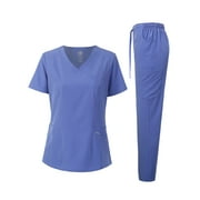 Dagacci Medical Uniform 4-Way Stretch Y-Neck Scrub Set