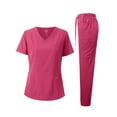 thumbnail image 1 of Dagacci Medical Uniform 4-Way Stretch Y-Neck Scrub Set, 1 of 3