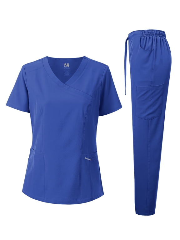 Medical Uniform 4-Way Stretch Y-Neck Scrub Set
