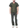 thumbnail image 1 of DAGACCI Medical Uniform V-Neck Utility Cotton Scrub Set, Hunter Green, S, 1 of 5