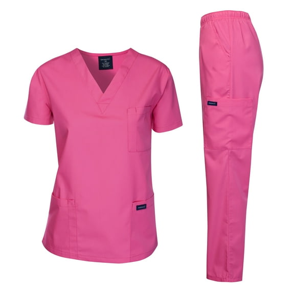 Dagacci Medical Uniform Unisex Scrubs Set Scrub Top and Pants