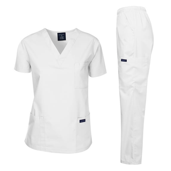 Dagacci Medical Uniform Unisex Scrubs Set Scrub Top and Pants