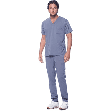 Dagacci Medical Uniform Unisex Women and Men’s V-Neck Super Stretch Scrub Set