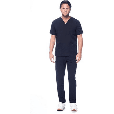 Dagacci Medical Uniform Unisex Women and Men’s V-Neck Super Stretch Scrub Set