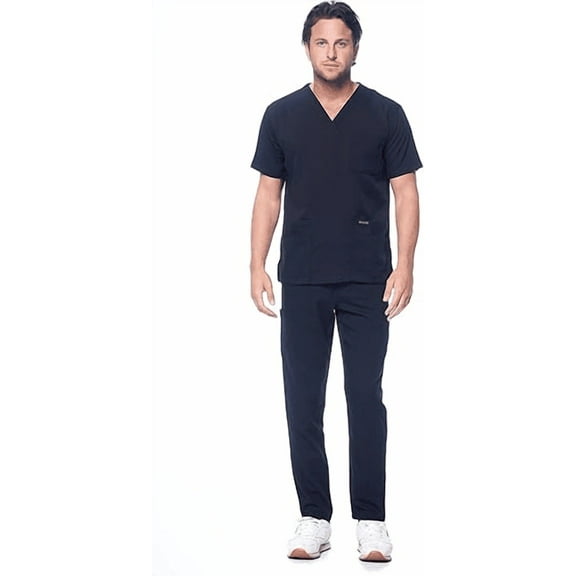 Dagacci Medical Uniform Unisex Women and Men’s V-Neck Super Stretch Scrub Set
