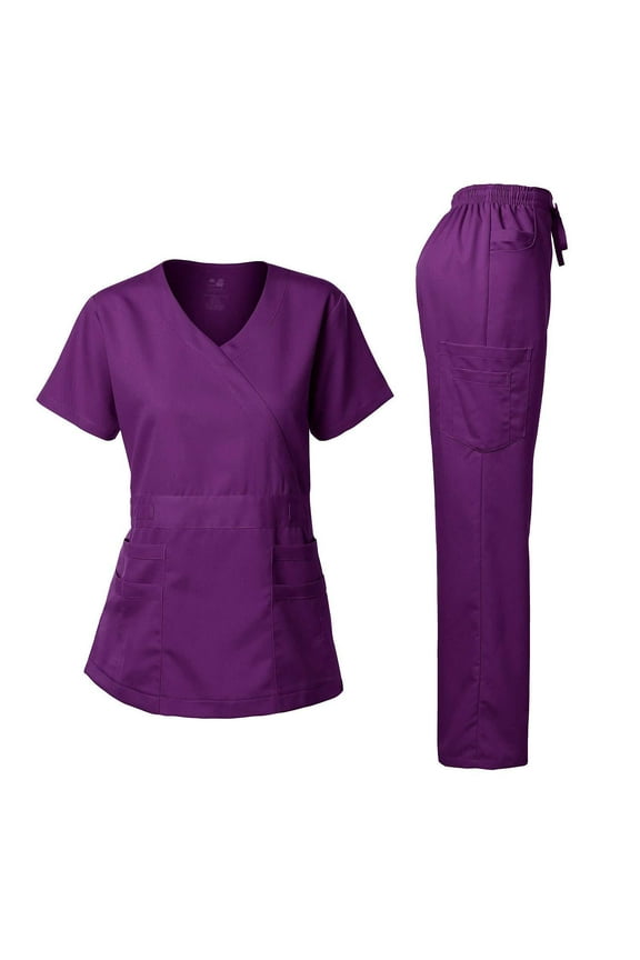 Medical Uniform Women's Scrub Set Stretch and Soft Y-Neck Top and Pants