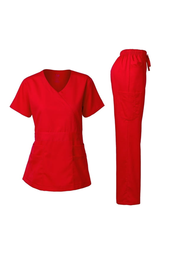 Medical Uniform Women's Scrub Set Stretch and Soft Y-Neck Top and Pants
