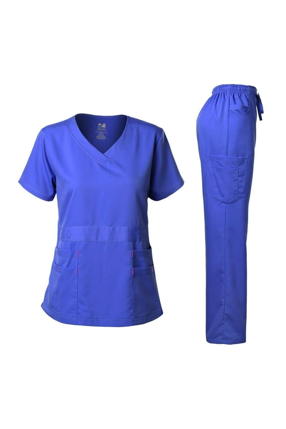 Medical Uniform Women's Scrubs Set Stretch Ultra Soft Top and Pants