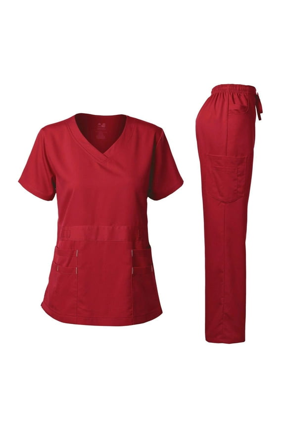 Medical Uniform Women's Scrubs Set Stretch Ultra Soft Top and Pants