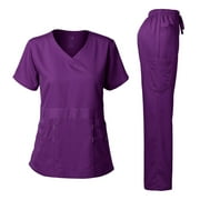 Dagacci Medical Uniform Women's Scrubs Set Stretch Ultra Soft Top and Pants
