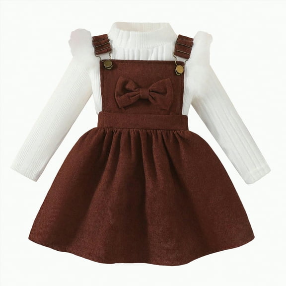 Dagaeig 0 3 Months Baby Girl Clothing 3 Months Baby Girl Clothes Long Sleeve Romper Set Floral Fall Outfits Cute Baby Clothes Girl(Brown,18-24 Months)