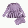 thumbnail image 1 of Dagaeig 3 to 6 Baby Girl Clothes Sale Baby Girls Cotton Floral Clothes Long Sleeve Romper Jumpsuit Pants Outfit Set(Purple,18-24 Months), 1 of 6