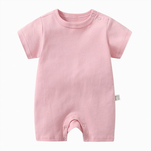 Dagaeig Baby Boy Baby Girl Solid Jumpsuit Cotton Infant Clothes Baby Girl Boy One-Piece Outfit 0 3 6 9 12 18 24 Months Baby Girl Summer Clothes Size 18-24 Months