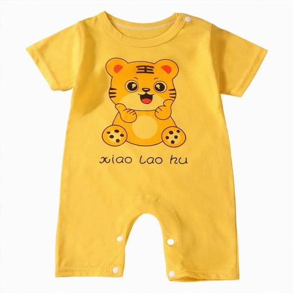 Dagaeig Baby Boy Cotton Short Sleeve Rompers 0 3 6 9 12 18 24 Months Baby Boy Summer Clothes Cute Pattern Essential Outfit Short Sleeve Spring Clothing Size 9-12 Months