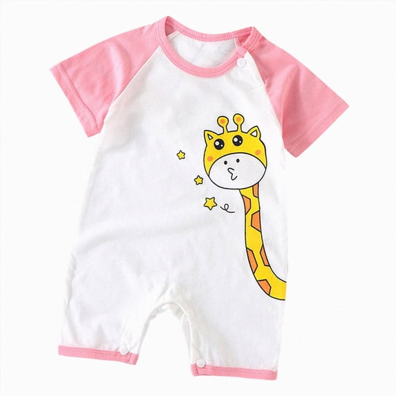 Dagaeig Baby Boy Girl Romper 0 3 6 9 12 18 24 Months Baby Girl Summer Romper Short Sleeve Jumpsuit Soft Outfits Size 6-12 Months