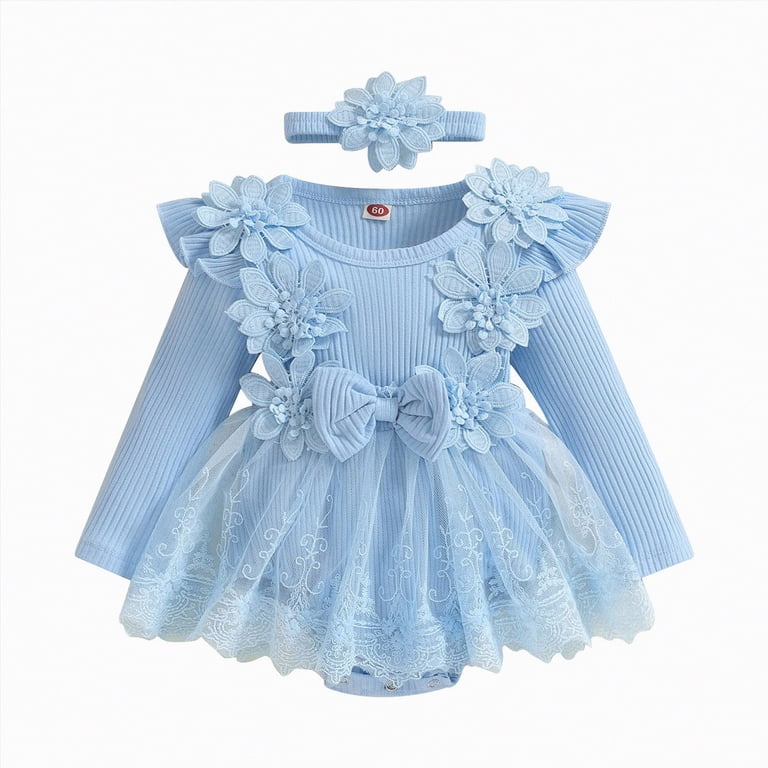 Dagaeig Baby Dresses Lace Romper Dress Short Sleeve Ruffle Mesh Tutu Dress 0 3 6 12 18 Months Cute Jumpsuits with Headband(Blue,9-12 Months) - Walmart.com Dagaeig Baby Dresses Lace Romper Dress Short Sleeve Ruffle Mesh Tutu Dress 0 3 6 12 18 Months Cute Jumpsuits with Headband(Blue,9-12 Months) - Walmart.com