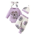thumbnail image 1 of Dagaeig Baby Girl Clothes 0-3 Months Long Sleeve Romper Set Floral Fall Outfits Girl Clothes Cute Baby Clothes Girl(Purple,0-3 Months), 1 of 3