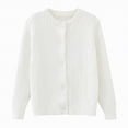 thumbnail image 1 of Dagaeig Boys Sweaters Size 8 Kids and Boys Knitted Full Zipper Cotton Cardigan Sweater Uniform Sweater for Girls(White,9-10 Years), 1 of 8