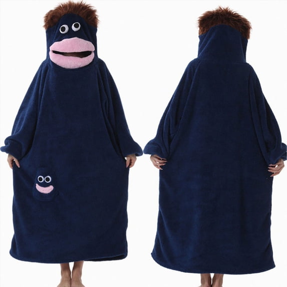 Dagaeig Family Warm Big Mouth Monster Blanket Hoodie for Women Men,Hoodie Blanket with Pockets,One Size Fits All,Outdoor Lounging