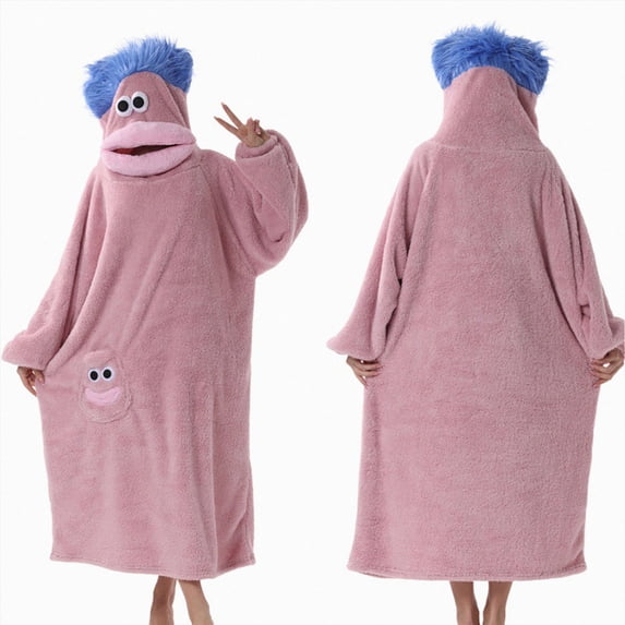 Dagaeig Family Warm Big Mouth Monster Blanket Hoodie for Women Men,Hoodie Blanket with Pockets,One Size Fits All,Outdoor Lounging