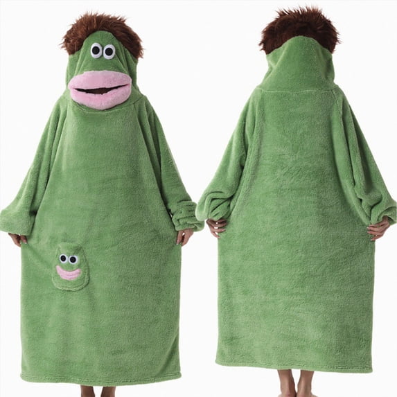 Dagaeig Family Warm Big Mouth Monster Blanket Hoodie for Women Men,Hoodie Blanket with Pockets,One Size Fits All,Outdoor Lounging