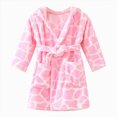 thumbnail image 1 of Dagaeig Flannel Toddler Kids Robe Baby Boys Girls Cartoon Bathrobes Hooded Warm Flannel Night Robe Sleepwear Pajamas Pjs Homewear for 2-7 Years 5-6 Years, 1 of 4