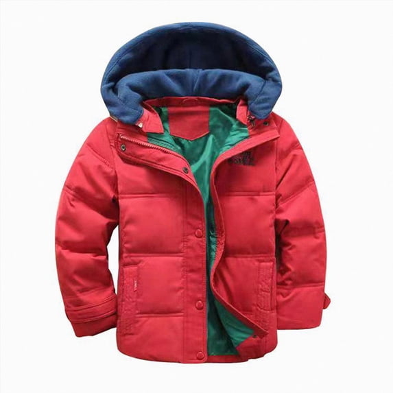 Dagaeig Girl Winter Coats Hooded Puffer Jacket Kid Snow Outwear Winter Coat Water-Resistant Windproof Boys with Detachable Hood Jacket 6-7 Years