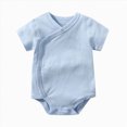 thumbnail image 1 of Dagaeig Girls Baby Clothes 0 3 6 9 12 18 24 Months Baby Boy Summer Romper Solid Jumpsuit Cotton Infant Clothes Baby Girl Boy One-Piece Outfit Size 0-3 Months, 1 of 8