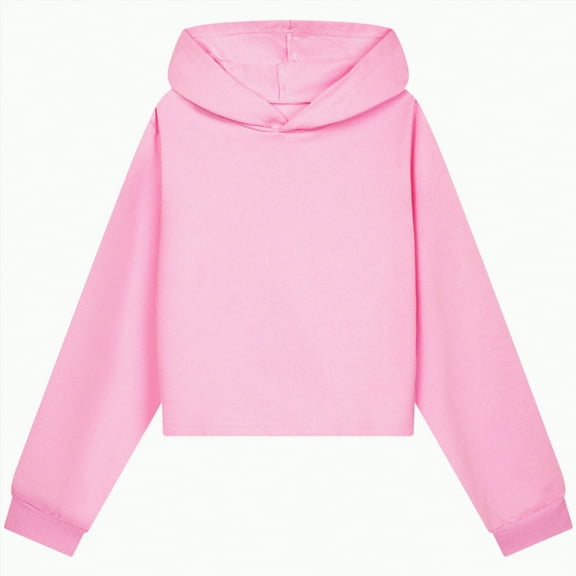Dagaeig Girls Hoodie Sweatshirt Color Solid Crop Top Long Hoodie Top Sleeve Up Girls Kids Coat&jacket(Pink,2-3 Years)