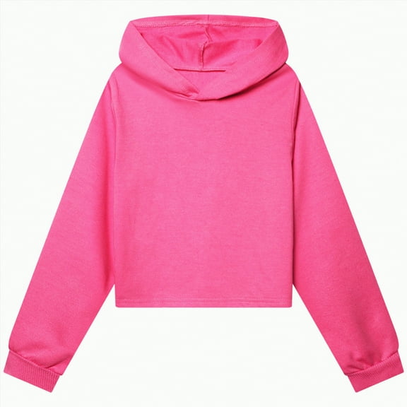 Dagaeig Hoodie Toddler Kids Hooded Sweatshirts for Girls Toddlers Hooded Full Crop Jacket Shirt(Hot Pink,7-8 Years)