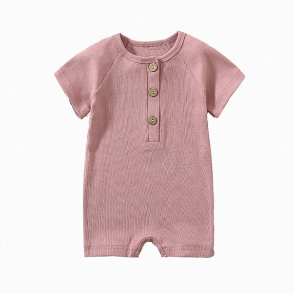 Dagaeig Infant Boy Clothes 0 3 6 9 12 18 24 Months Baby Boy Summer Clothes Casual Print O Neck Button Romper Short Sleeve Newborn Boy Girl Cute Clothes Size 3-6 Months