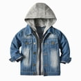 thumbnail image 1 of Dagaeig Kids Baby Boys Girls Denim Trucker Jacket Fall Hoodies Jeans Coat Toddler Cowboy Outwear Casual Clothes 6-7 Years, 1 of 9