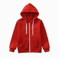 thumbnail image 1 of Dagaeig Kids Zip Up Hoodie, Boys Little Girls Full Zipper Jacket Hooded Sweatshirt Lightweight Casual Jacket Plain Pullover Sweater Tops 11-12 Years, 1 of 4