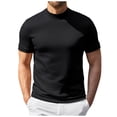 thumbnail image 1 of Dagaeig Mock Neck T Shirts for Men Short Sleeve Mock Turtleneck Slim Fit Gym Lightweight Summer Golf Pullover Tops Undershirt, 1 of 3