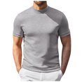 thumbnail image 1 of Dagaeig Mock Neck T Shirts for Men Short Sleeve Mock Turtleneck Slim Fit Gym Lightweight Summer Golf Pullover Tops Undershirt, 1 of 3