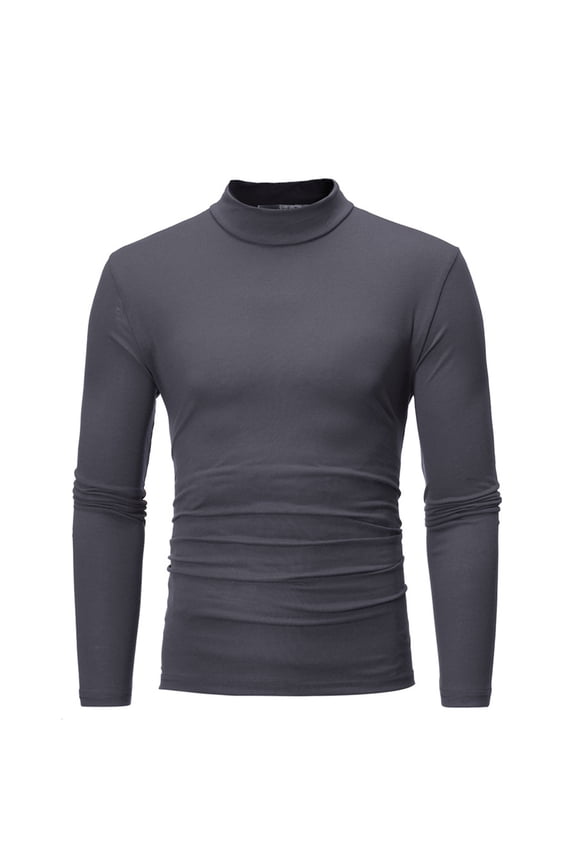 Sweater Shirts Mens Slim Fit Basic T-Shirt Lightweight Ribbed Pullover Sweater(Dark Gray,2XL)