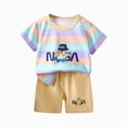 thumbnail image 1 of Dagaeig Toddler Boy Clothes Summer Outfits Cotton Short Sleeve T-Shirt & Shorts Set,Premium Cotton Size 6-12 Months, 1 of 2