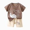 thumbnail image 1 of Dagaeig Toddler Boy Clothes Summer Outfits Cotton Short Sleeve T-Shirt & Shorts Set,Premium Cotton Size 6-12 Months, 1 of 2