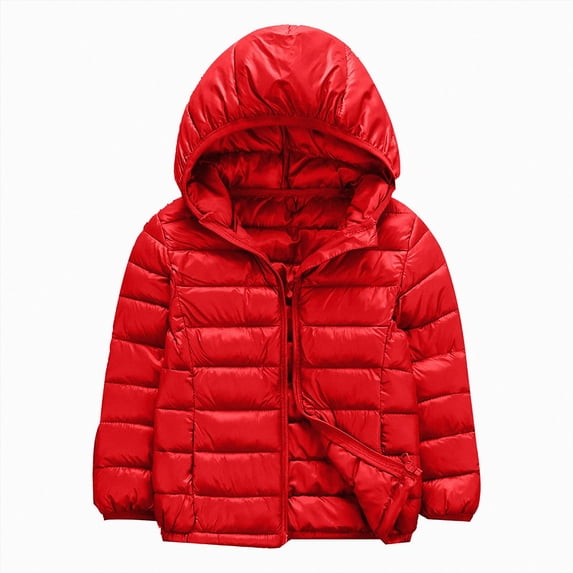 Dagaeig Toddler Coats for Boys Boys' Lightweight Puffer Jacket Hooded Water-Resistant Winter Coat 3-4 Years