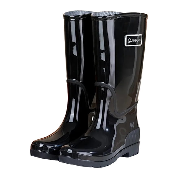 Dagaeig Women and Men Waterproof Knee-high Rubber Boots, Comfortable Lightweight Garden Boots Keep Warm Work Tall Fishing Boots for Outdoor PVC(Black,8.5)