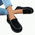 thumbnail image 1 of Dagaeig Women's House Slippers Indoor Outdoor Moccasin Fuzzy Fluffy Furry Loafers Suede Warm Shoes Flock(B-Black,8.5), 1 of 9