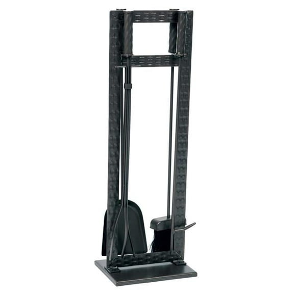 Dagan 1000 Weave Design Fireplace Tool Set, Black - 5 Piece