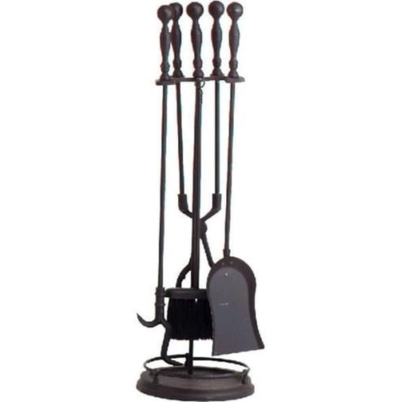 Dagan 1156 Fireplace Tool Set, Black - 5 Piece