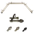 thumbnail image 1 of Dagan 13/16" Double Bay Window curtain rod Adjustable 20"-36", 38"-72" - Antique Brass,(ABay-67-4D), 1 of 4