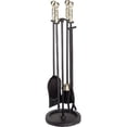 thumbnail image 1 of Dagan 5532 Fireplace Tool Set - Rail on Base, Black & Antique Brass - 5 Piece, 1 of 1